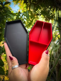 Image 3 of Black & Red Coffin Jewelry Box