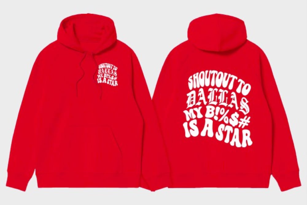 Image of DALLAS STAR HOODIE (RED/WHT)