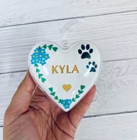 Image 1 of Personalised Pet Heart Memory Keepsake - Custom Pet Loss Remembrance Gift
