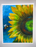 Bee and Sunflower Art Print