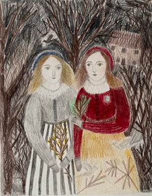 Image of Sisters by November Woods - original drawing 