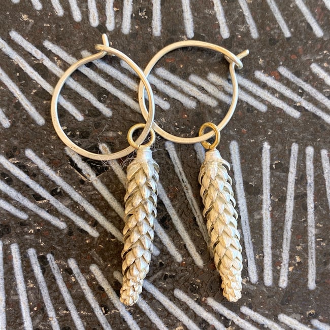 Pine tree pod earrings 