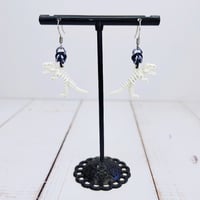 Image 3 of T-Rex Skeleton Earrings