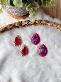 Image 2 of Teardrop Crystal Earrings