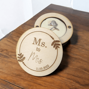 Image of Custom Wood Ring Box, Wedding or Engagement Gift, Sustainable Gifts for Rustic Weddings