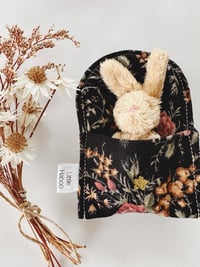 Image 1 of Tiny Plush bunny - Black floral