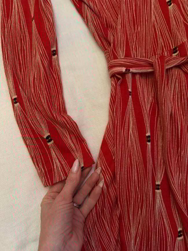 early 1970s Diane von Furstenberg red tassels jersey wrap dress italy 
