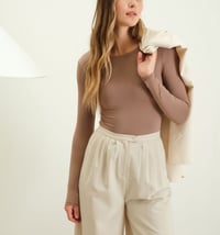 Image 1 of Alexa bodysuit (taupe) 