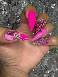 Image 2 of  Always in pink Long stiletto gel press on nails