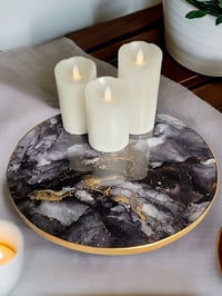 Image 3 of 14" Lazy Susan Turntable Epoxy Resin Art 'The Page of Pentacles'