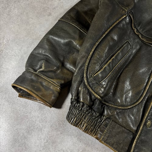 Image of 1990s Heavywieght Leather Air Force Jacket, Size Large