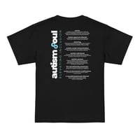 Image 14 of Youth t-shirt Autism Acceptance infinity brain colorful back autism facts for person behind 