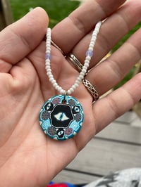 Image 1 of Clay Eye Pendant Necklace 