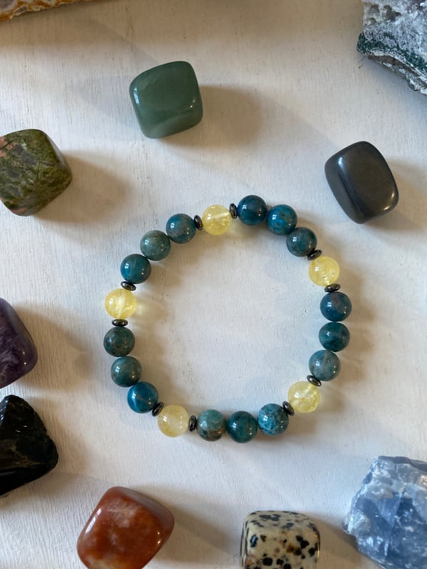 Image of 8mm Chrysocolla & Citrine “Increase” Bracelet