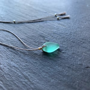 Image of Tiny aqua sea glass necklace or bracelet