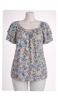 Image 2 of New 2X Terra & Sky Floral top #788*6