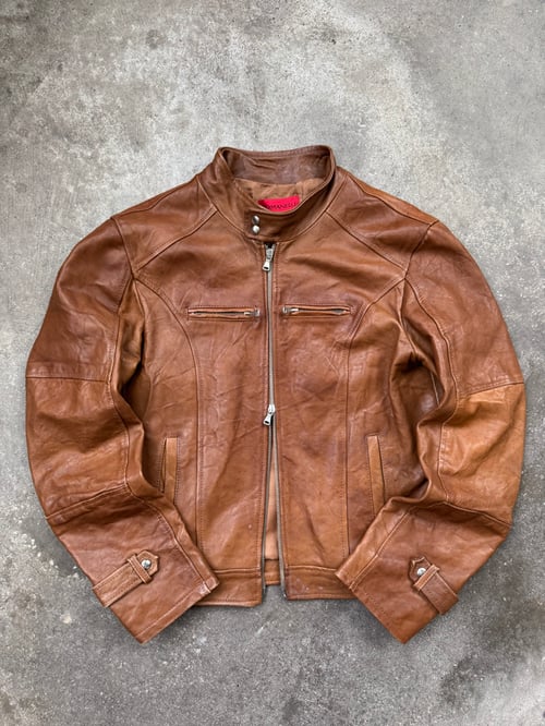 Image of 1990s Leather Biker Jacket, Size Medium