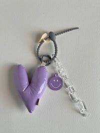 Image 1 of Purple Heart and Smiley Keychain