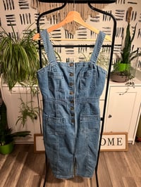 Image 1 of light denim strap dress 