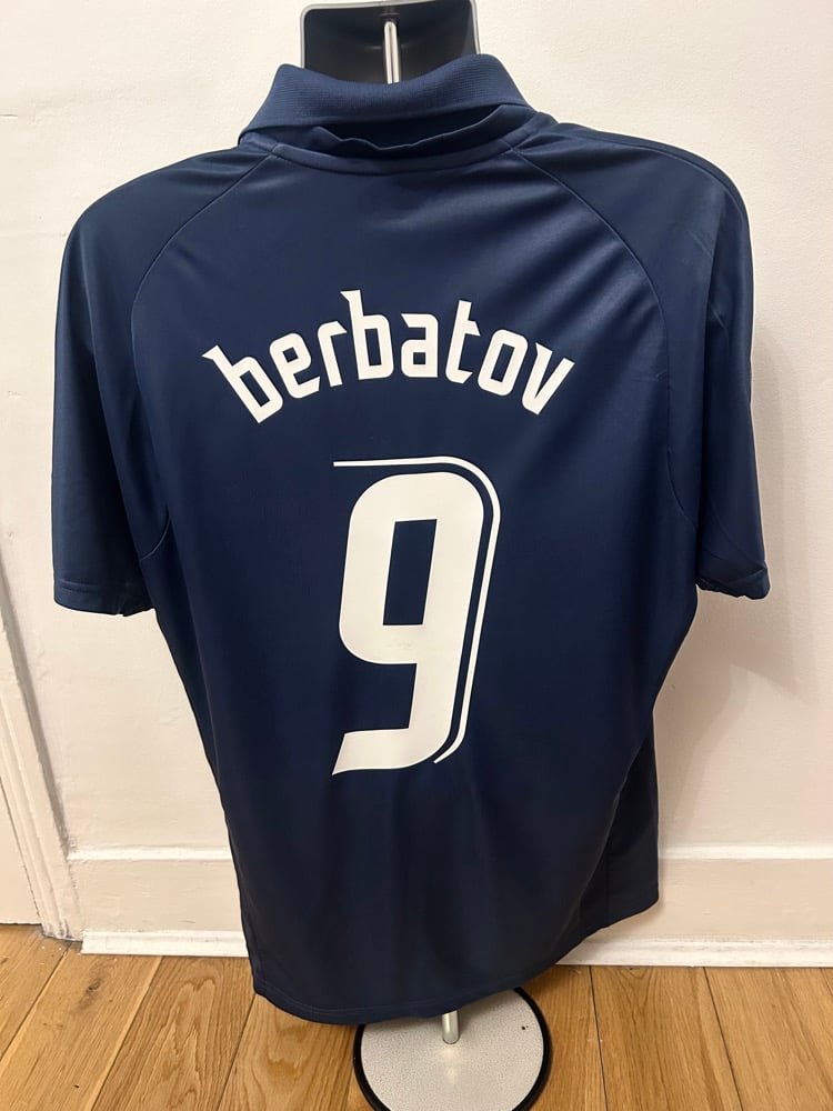 Image of Tottenham Hotspur “BERBATOV 9” 2007/08 Away Shirt + UEFA Cup patch (L)