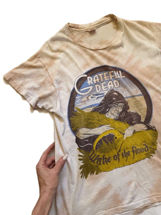 early 1970s Grateful Dead wake of the flood concert tour t shirt band tee