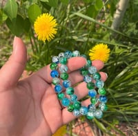 Green and Blue marble bracelets 