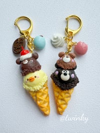 Image 3 of Cute Bear Icecream Miniature Keychain Charm