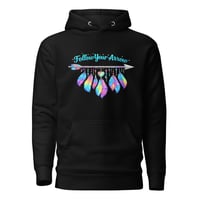 Image 2 of Unisex Hoodie, Follow Your Arrow, Western, Boho, Feathers Hoodie