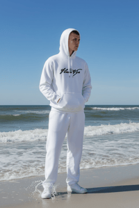 Image 1 of FlossdVip Apparel White / Black Hoodie 