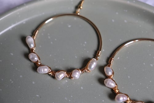 Image of Freshwater Pearl Hoops
