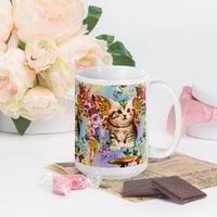 Image 7 of Butterfly Mushroom Kitty - White Glossy Mug