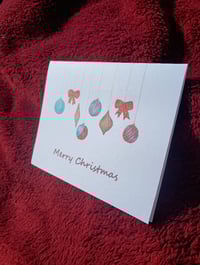 Image 3 of Hand-Embellished Christmas Ornament Card 6-Pack | Merry Christmas | Holiday Card $20