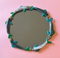 Image 1 of Fused glass fishy mirror
