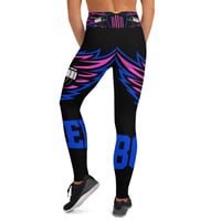 Image 5 of BOSSFITTED Black Neon Pink and Blue Yoga Leggings