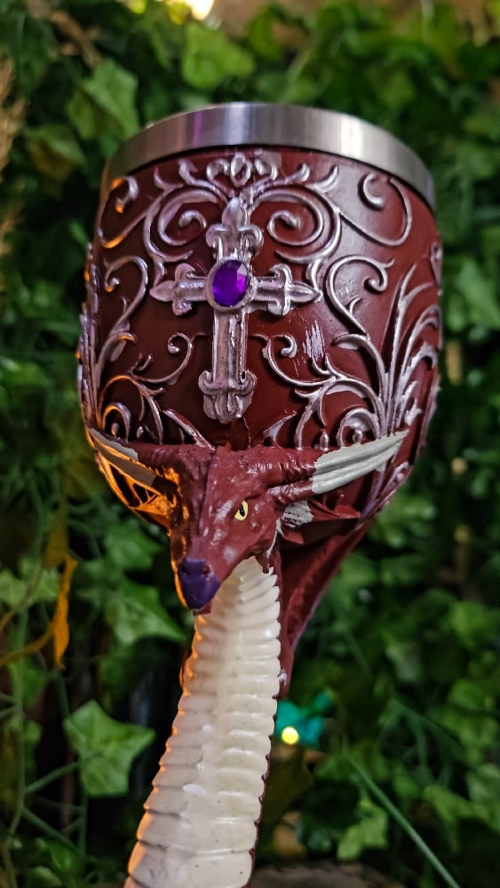 👑The Armored Kingdom Emberforge Red Draconian Dragon Goblet 