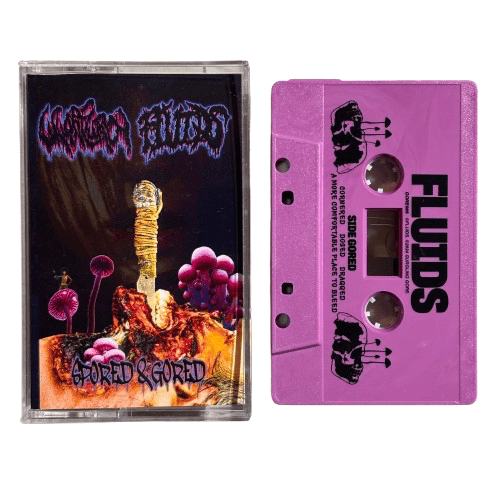 WHARFLURCH / FLUIDS - "Spored & Gored" split cassette 1ST PRESS