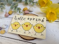 Image 2 of Hello Spring Chicks Mini Plaque 