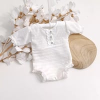 Newborn girls bodysuit | Fiorenza | white | short sleeves