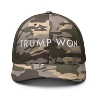 Image 1 of Trump Won - Camouflage Trucker Hat from PatriotsCo