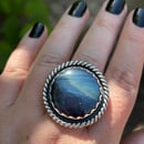 Image 2 of Round Leland Blue Handmade Sterling Silver Ring 