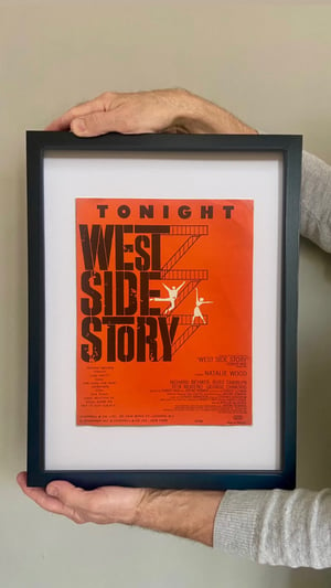 Image of Tonight from West Side Story, framed 1957 vintage sheet music