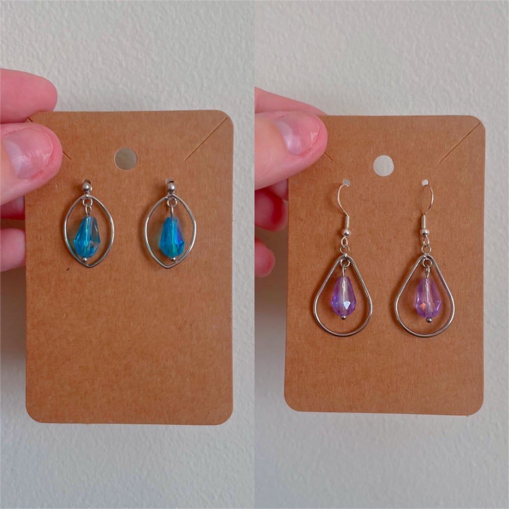 Image of crystal drop earrings