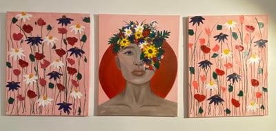 Image of woman flowers