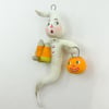 Spooked Ghost with Jack O' Lantern and Candy Corns