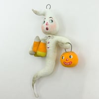 Image 2 of Spooked Ghost with Jack O' Lantern and Candy Corns