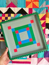 Painted Quilt Tray (Green)