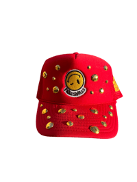Image 1 of Red custom gem trucker hat 