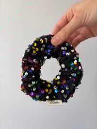 Image 1 of Party sequins & velvet scrunchie 