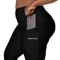 Image 1 of Black BossFitted Leggings with pockets (Soft and Stretchy Fabric)
