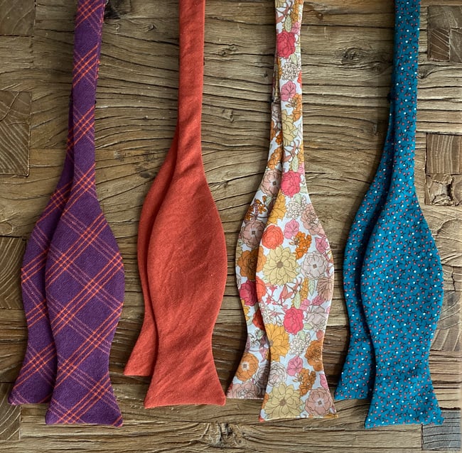 Purple Plaid Bow Tie